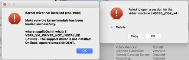 kernel driver not installed